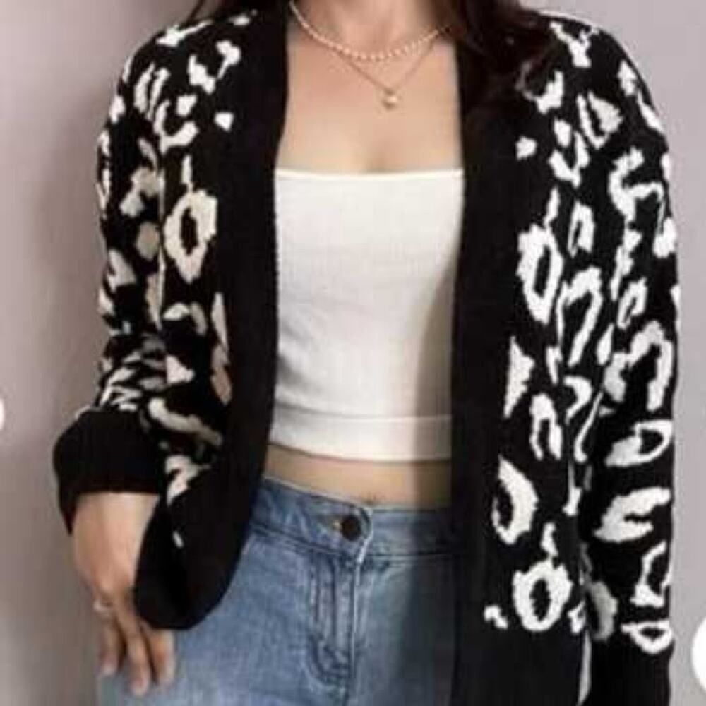 Express open front leopard print cardigan sz S NWOT